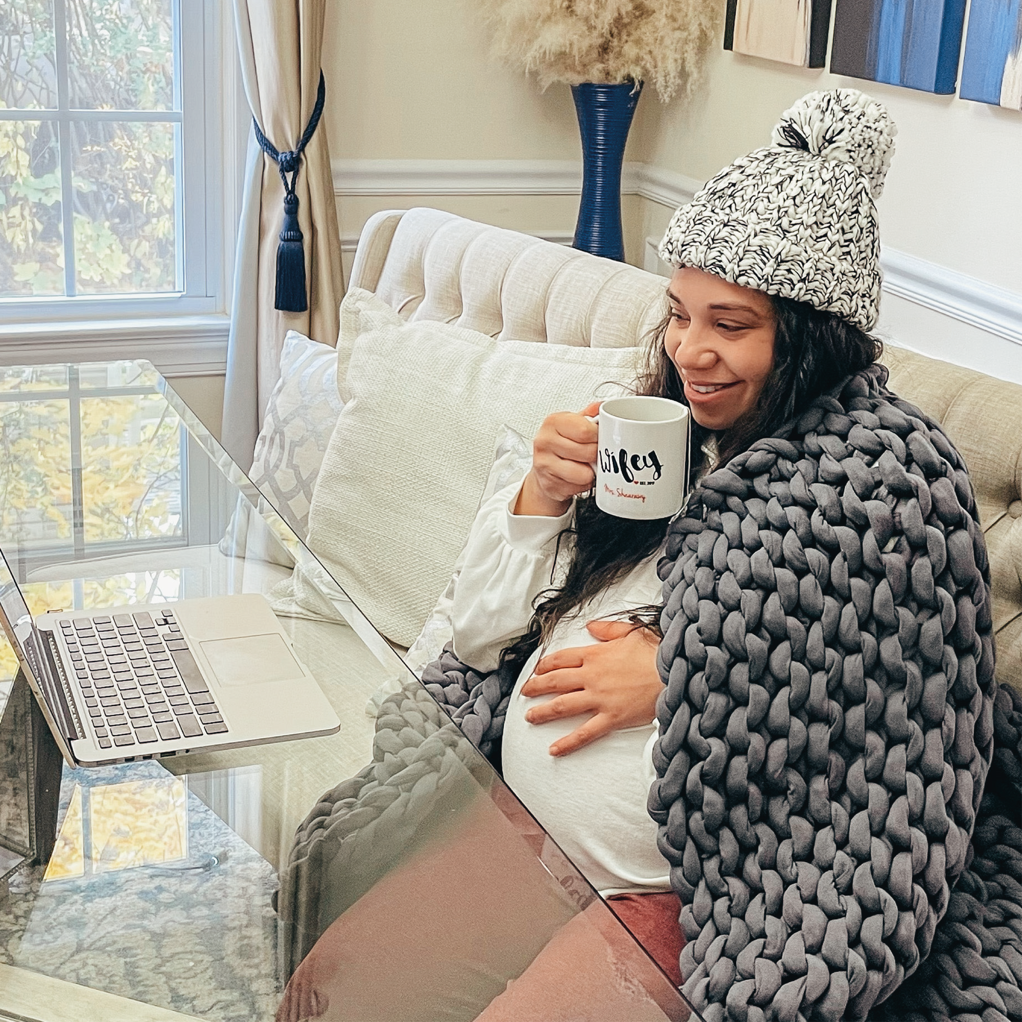 Pillow talk weighted shop blanket