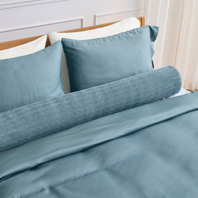 blue spruce bearaby cooling sheet with body pillow