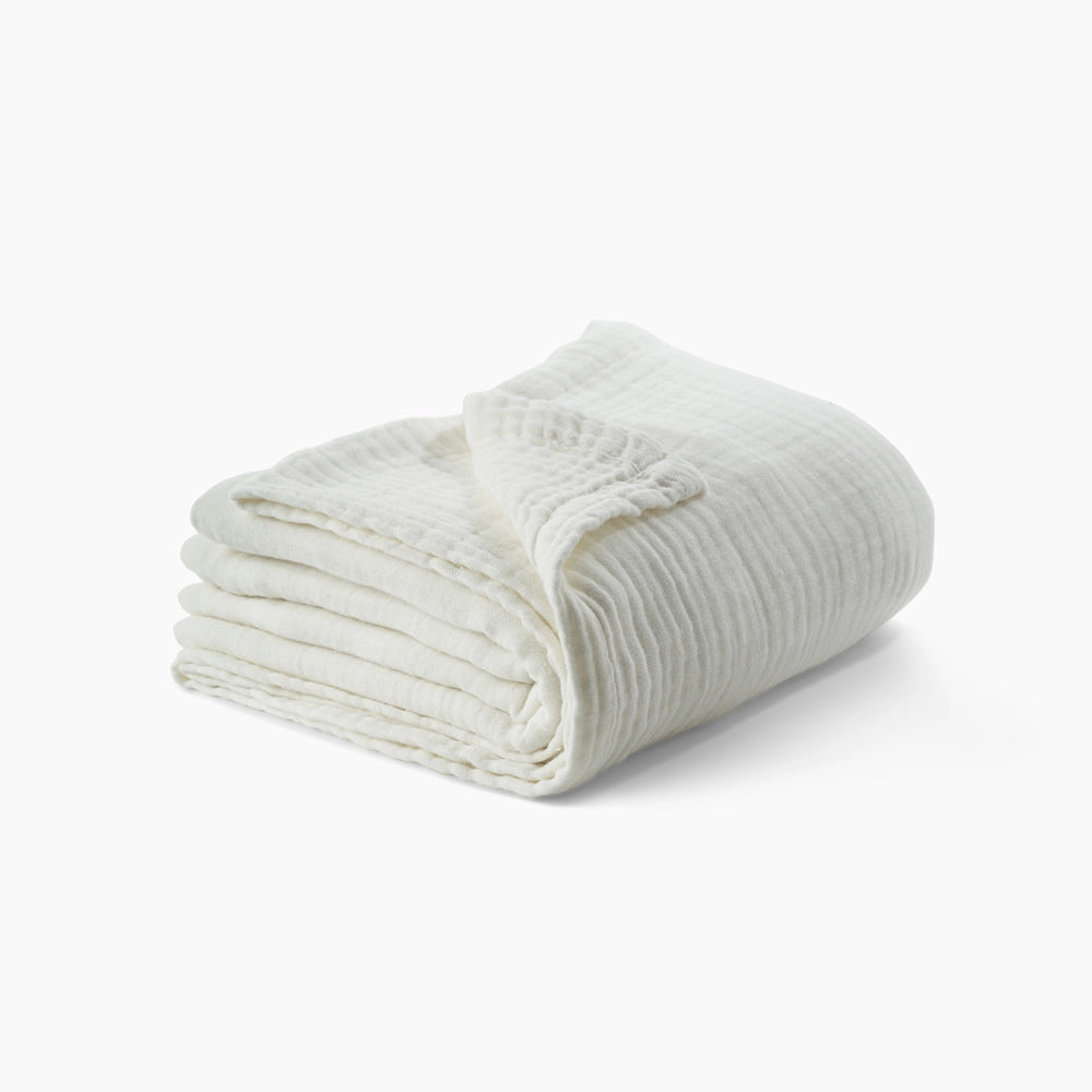 folded cloud white bearaby muslin blanket