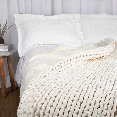 Cotton Weighted Blanket + Plushknit Throw mobile dropdown