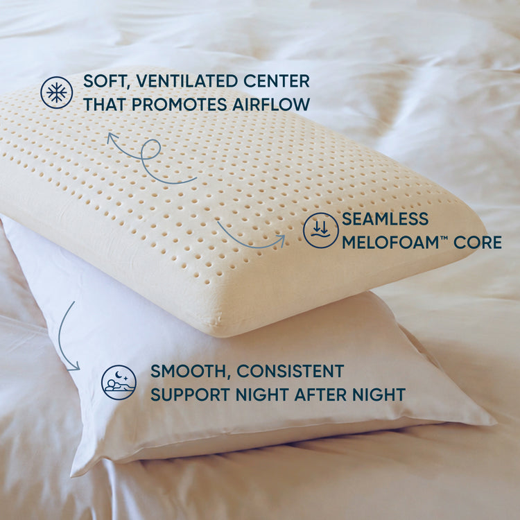 bearaby latex pillow with product benefits