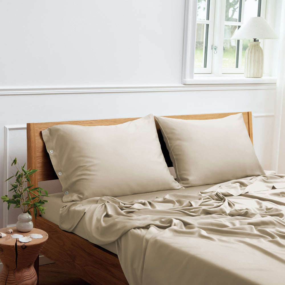 driftwood bedding set with pillow color from bearaby