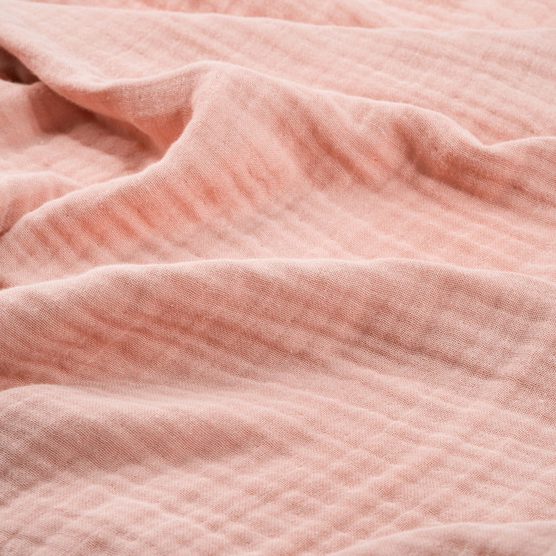 Muslin Cocoon pink throw blanket