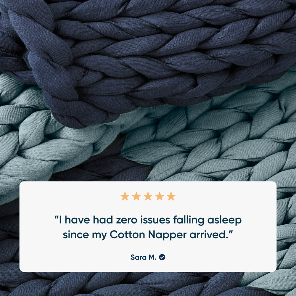 sailboat braided blanket with a five-star rating text overlay