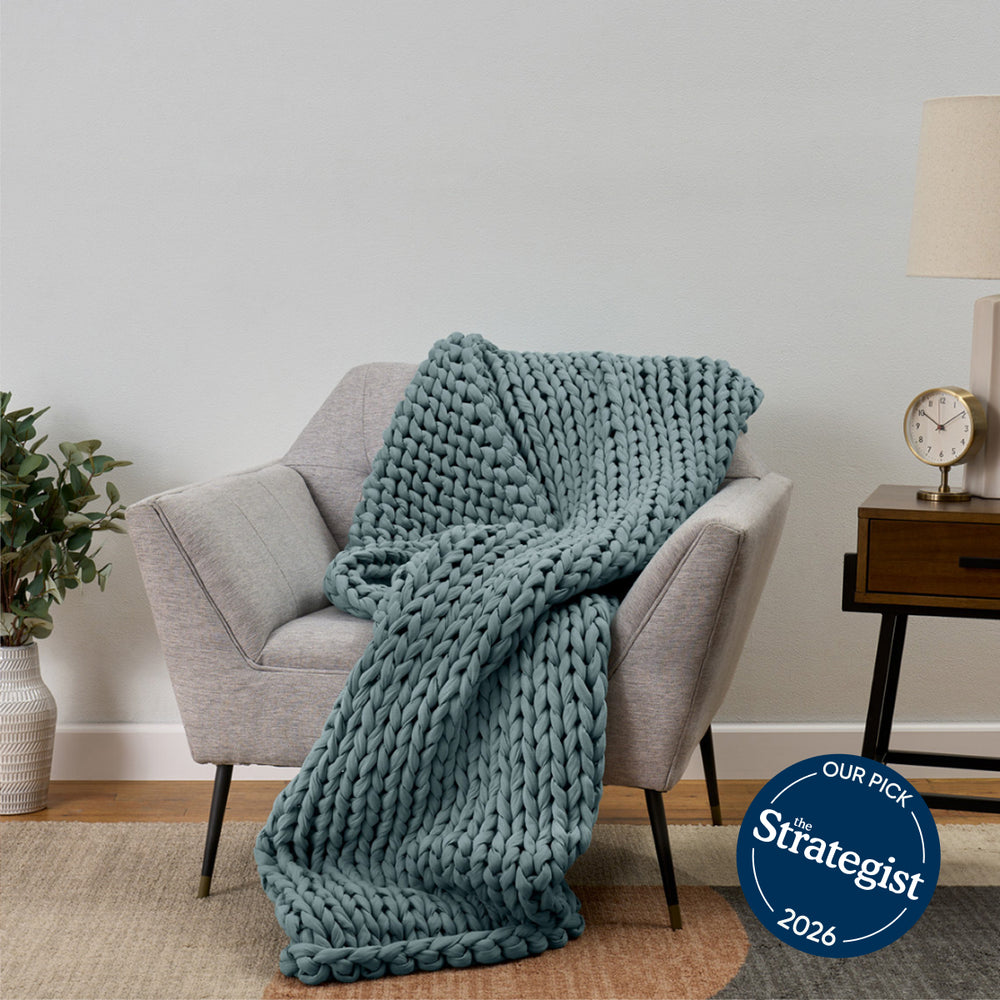 Blue spruce bearaby weighted blanket awarded by strategist as best pick