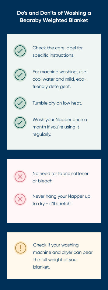 do's and don't of washing a Bearaby weighted blanket