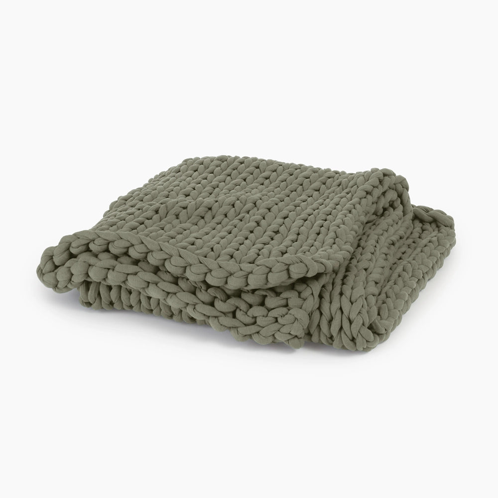 folded cooling weighted blanket sage