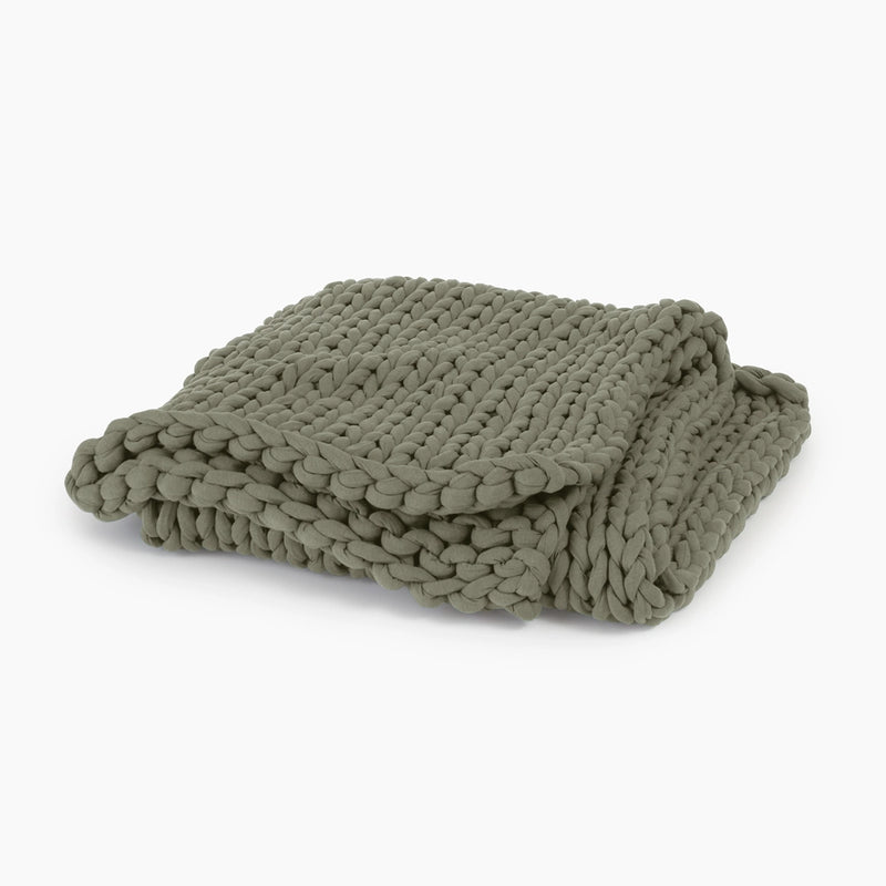 folded cooling weighted blanket sage