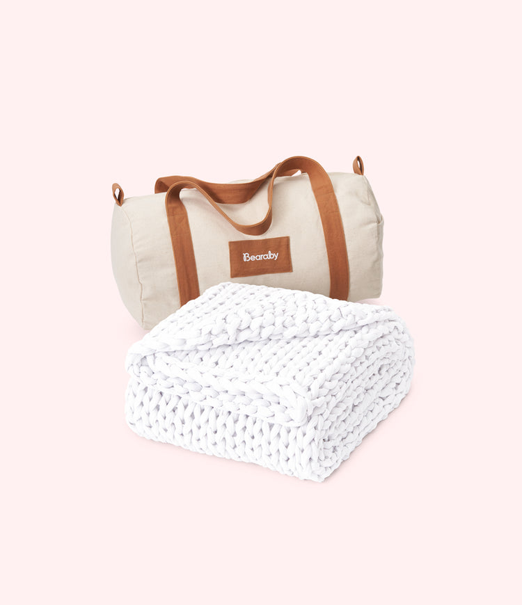 Cloud White - Travel Weighted Blanket with Bag