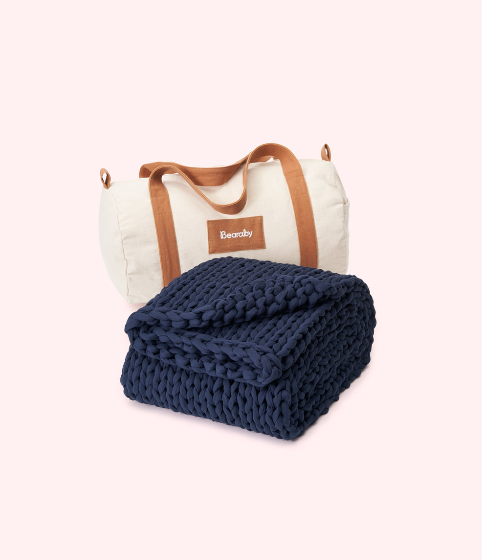 Midnight Blue - Travel Weighted Blanket with Duffel Bag