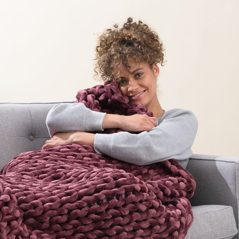 Throw Blanket Bearaby Shipping Purple Weighted Blanket